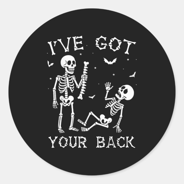 Halloween Skeletons Ive Got Your Back Costume Men  Runder Aufkleber (Vorderseite)