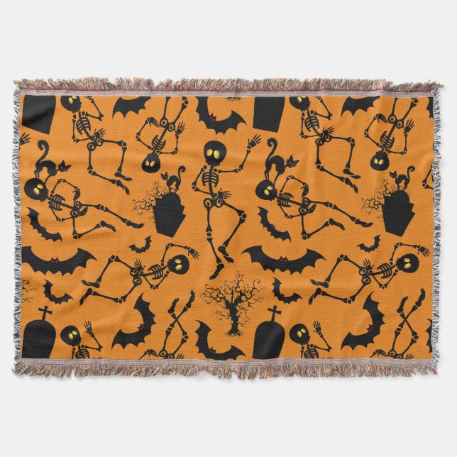 Halloween Skeletons Macabre Dance Decke (Vorderseite)