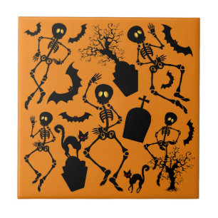 Halloween Skeletons Macabre Dance Fliese