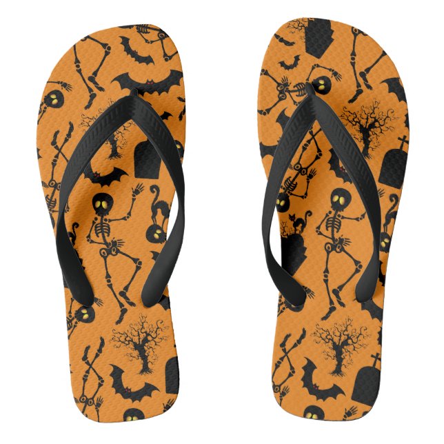 Halloween Skeletons Macabre Dance Flip Flops (Fußbett)