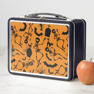 Halloween Skeletons Macabre Dance Metall Brotdose