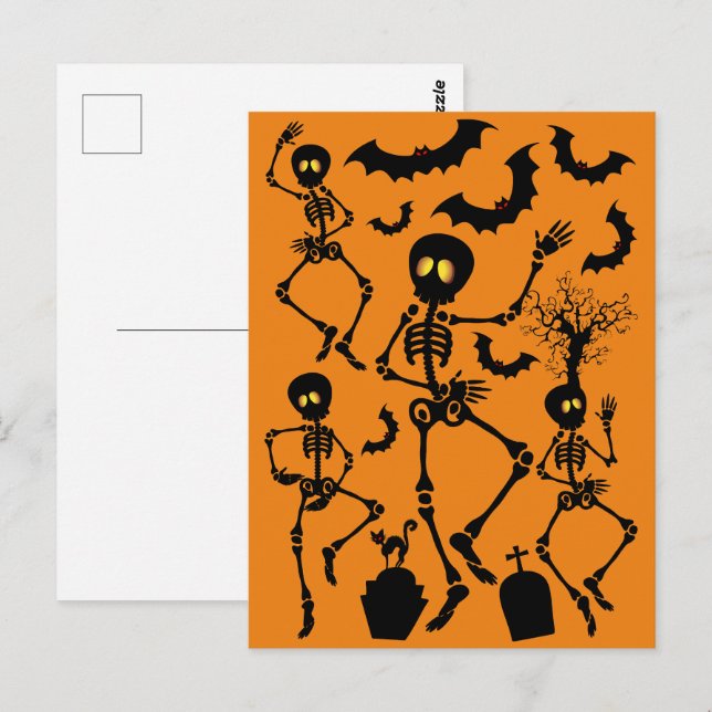 Halloween Skeletons Macabre Dance Postkarte (Vorne/Hinten)