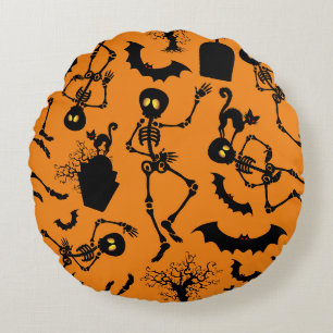 Halloween Skeletons Macabre Dance Rundes Kissen