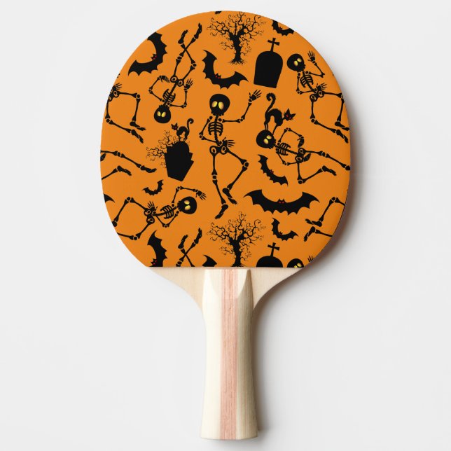 Halloween Skeletons Macabre Dance Tischtennis Schläger (Vorderseite)