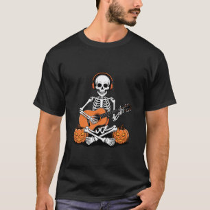 Halloween-Skelett-Akustikgitarre-Gitarrist T-Shirt