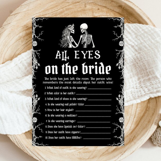 Halloween Skelett Alle Augen auf dem Bride Game Einladung (Halloween Skeleton All Eyes On The Bride Game)