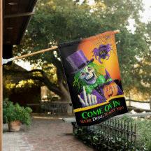 Halloween Skelett an reversibler Hausflagge