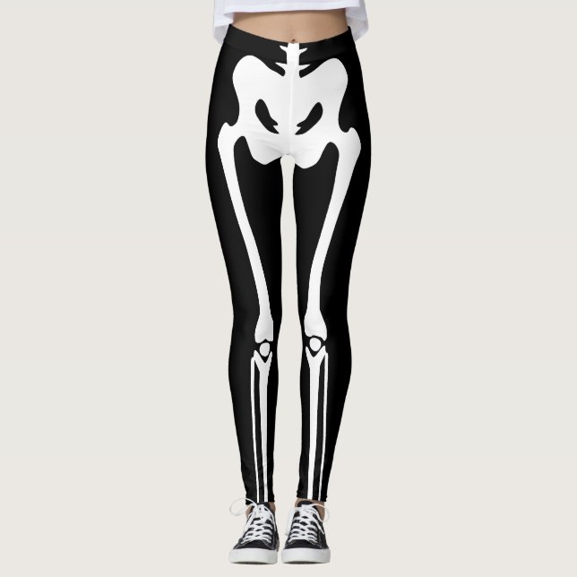 Halloween-Skelett. Beinknochen Leggings (Vorderseite)
