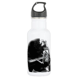 Halloween-Skelett, das gespenstisches Klavier Edelstahlflasche