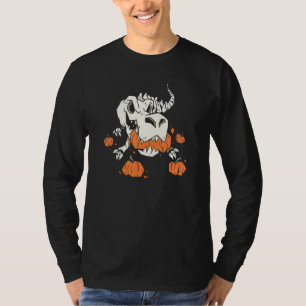 Halloween-Skelett-Dinosaurier-Kürbis T-Shirt