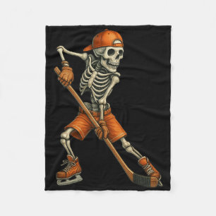 Halloween-Skelett-Eishockey Gruselige Saison Sport Fleecedecke