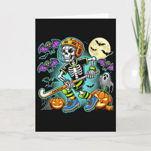 Halloween-Skelett-Feldhockey  Karte