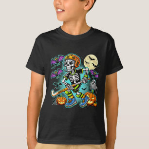 Halloween-Skelett-Feldhockey T-Shirt