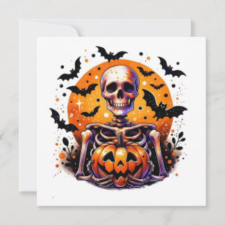 Halloween-Skelett-Flachkarte
