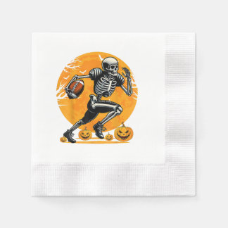 Halloween-Skelett-Footballspieler läuft Serviette