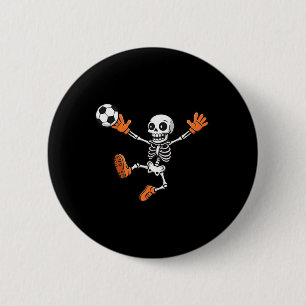 Halloween-Skelett-Fußballspieler-Sportfan-Grafik Button