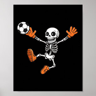 Halloween-Skelett-Fußballspieler-Sportfan-Grafik Poster