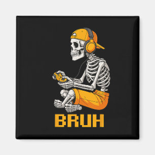 Halloween-Skelett-Gamer-Video-Gaming-lustiges Skel Magnet