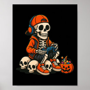 Halloween-Skelett-Gamer-Videospiel-Geist Hallow Poster