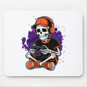 Halloween-Skelett-Gamer-Videospiel-Jungen-Männer-K Mousepad