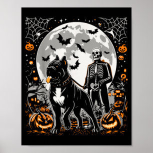 Halloween-Skelett, gehender skelettartiger Cane-Co Poster