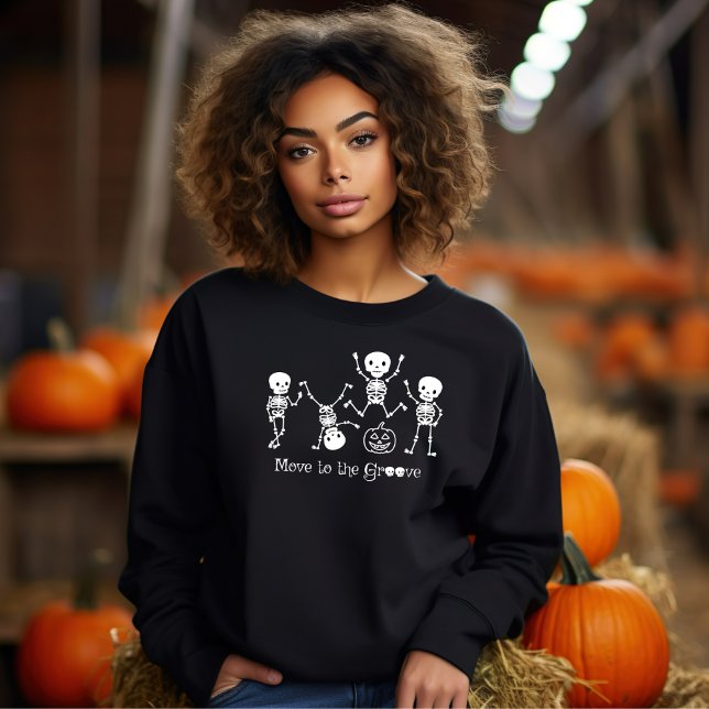 Halloween-Skelett geht zum Groove Funn Sweatshirt (Von Creator hochgeladen)