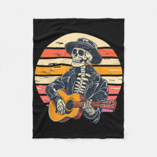 Halloween Skelett Gitarrenrock und Roll Nd Fleecedecke
