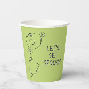 Halloween Skelett - grün Pappbecher