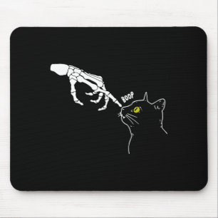 Halloween Skelett Hand Katze Boop Lustiges Kostüm Mousepad
