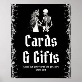 Halloween Skelett Hochzeitskarten und Geschenkzeic Poster