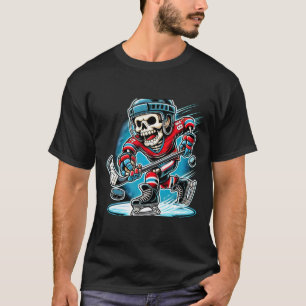 Halloween Skelett Hockey  T-Shirt