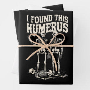 Halloween-Skelett Ich fand Humerus lustiges Kostüm Geschenkpapier Set