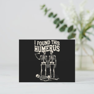 Halloween-Skelett Ich fand Humerus lustiges Kostüm Postkarte