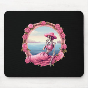 Halloween Skelett im Oktober tragen wir rosa mit b Mousepad