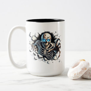 Halloween-Skelett-Kaffeetasse Zweifarbige Tasse