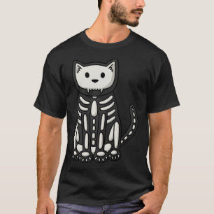 Halloween-Skelett-Katze T-Shirt