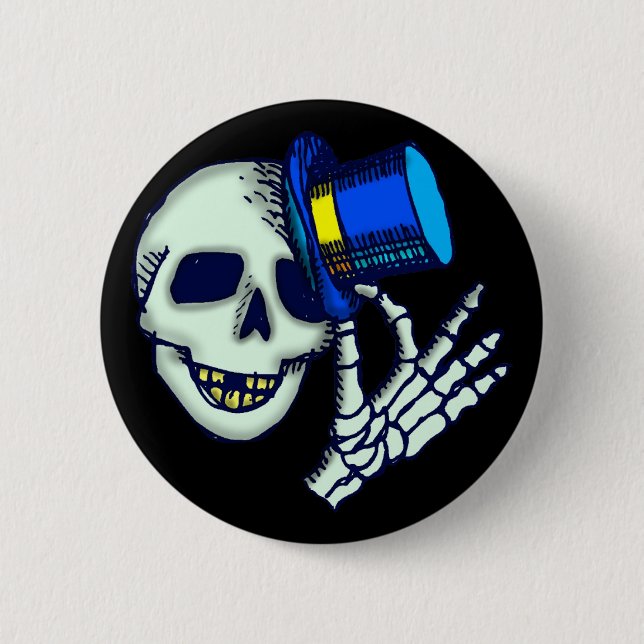 Halloween-Skelett-Knöpfe Button (Vorderseite)