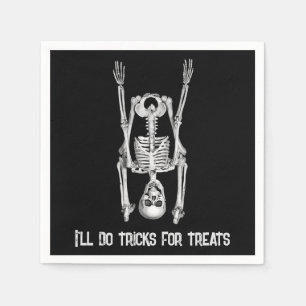 Halloween-Skelett-Kopfstand-Humor Serviette
