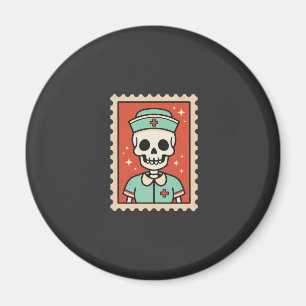 Halloween-Skelett-Krankenschwester-Stempel-Design_ Magnet