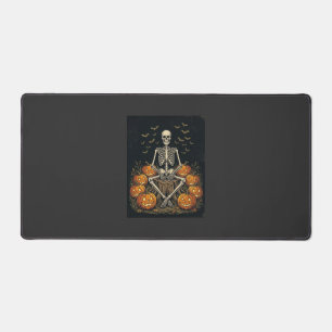 Halloween-Skelett-Kürbis-Vintage-Retro-Design_1 Schreibtischunterlage