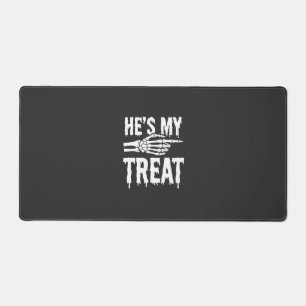 Halloween-Skelett-Leckerei-Typografie-Design Schreibtischunterlage