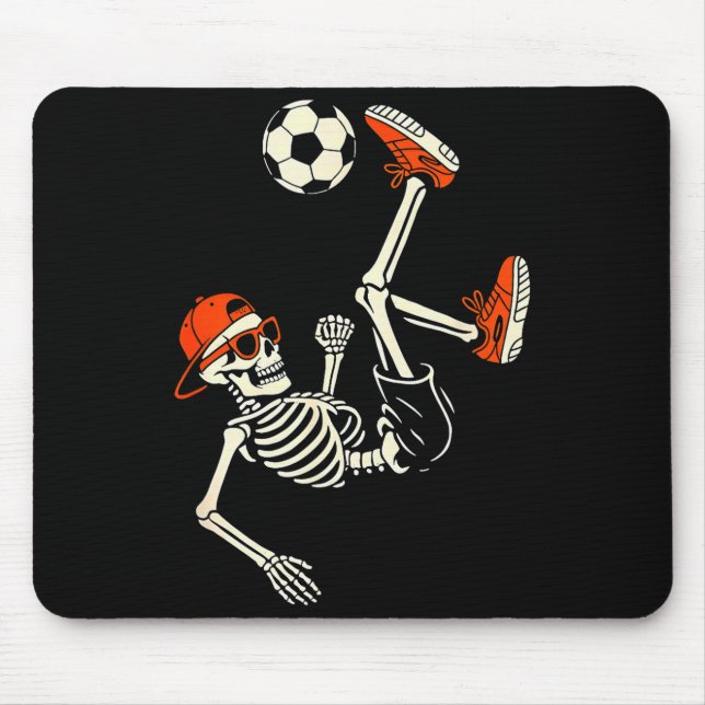 Halloween-Skelett Lustiges Fußball-Shirt für Teena Mousepad (Vorne)