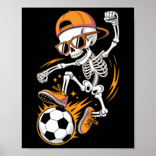Halloween-Skelett Lustiges Fußball-Shirt für Teena Poster