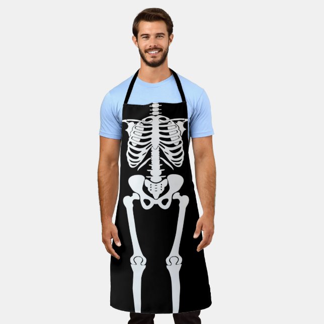 Halloween Skelett Menschenknochen Umlagendruck Schürze (Getragen)