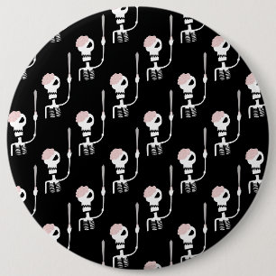 Halloween-Skelett mit einem Schwert Button