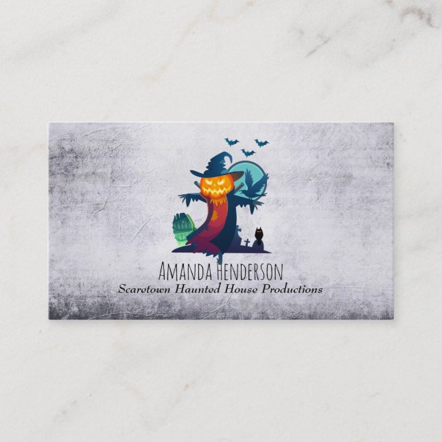 Halloween-Skelett mit Fledermauskeule Visitenkarte (Vorderseite)