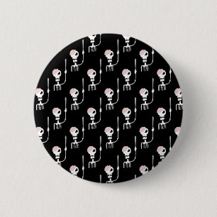Halloween-Skelett mit Schwert Button