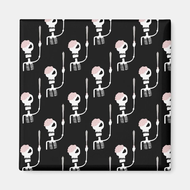Halloween-Skelett mit Schwert Magnet (Vorne)