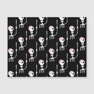 Halloween-Skelett mit Schwert Magnetkarte