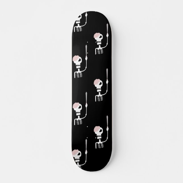 Halloween-Skelett mit Schwert Skateboard (Vorne)